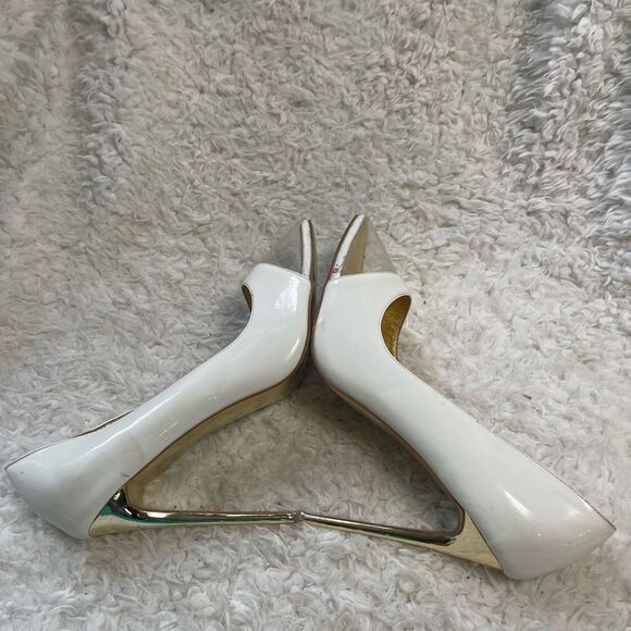 JESSICA RICH patent White,clear and Gold heels pointed toe SZ11.5 - Picture 6 of 10